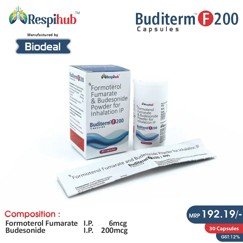 Budesonide 200mcg + Formoterol 6mcg | Best price for PCD Pharma Franchise | Asthma & COPD Inhalation Therapy